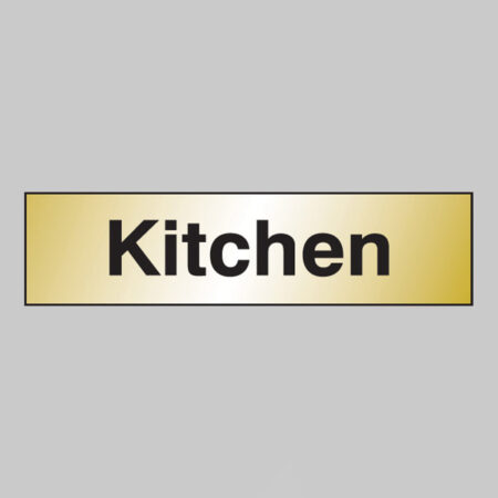 Kitchen 140x35mm engraved brass effect pvc c/w sav backing