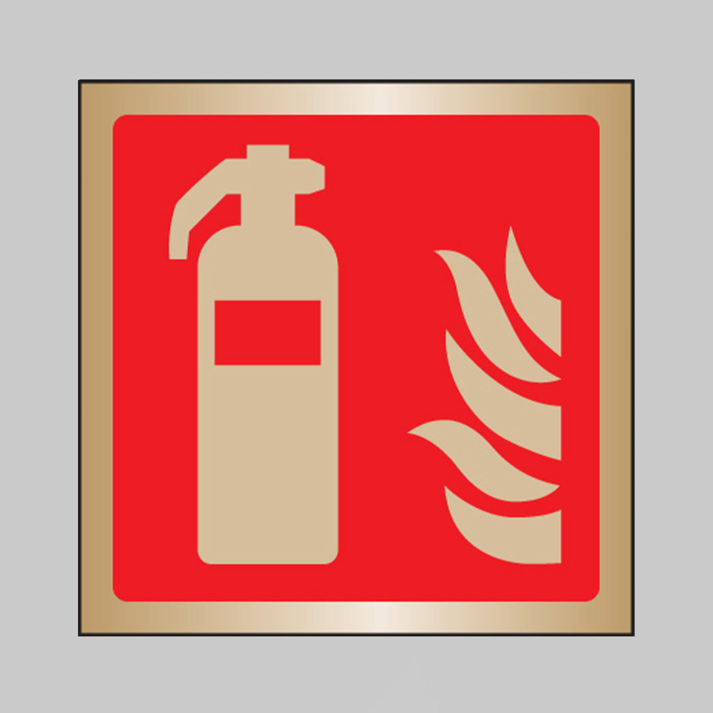 Extinguisher Symbol 175X175Mm Brass Adhesive Backed 1 Extinguisher symbol 175x175mm brass adhesive backed