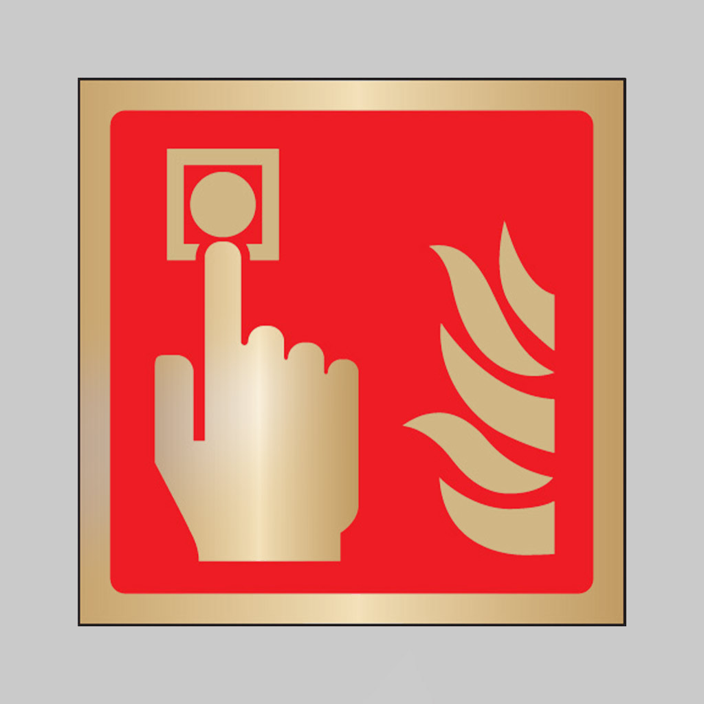 Call Point Symbol 175X175Mm Brass Adhesive Backed 1 Call point symbol 175x175mm brass adhesive backed