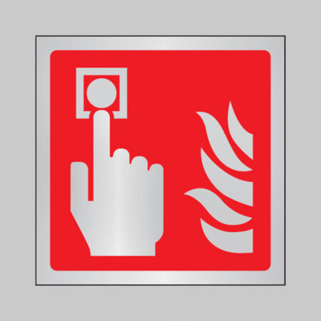 Call point symbol 175x175mm aluminium adhesive backed