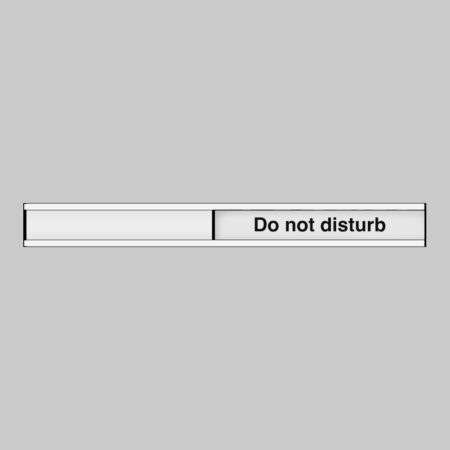 Do not disturb door slider 300x40mm anodised aluminium with adhesive backing