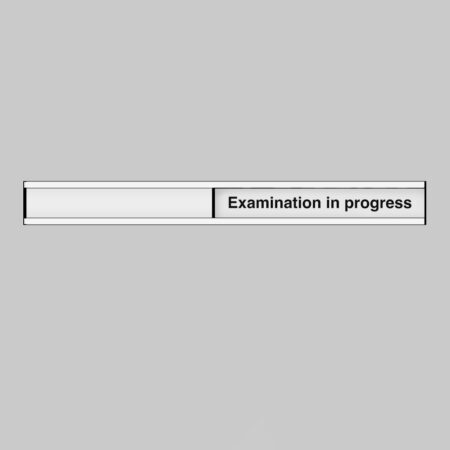 Examination in progress door slider 300x40mm anodised aluminium with adhesive backing