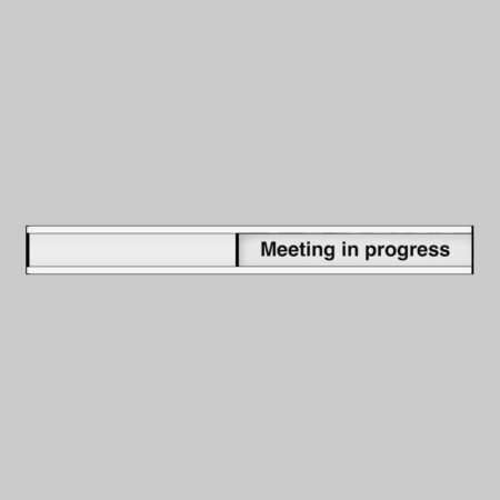 Meeting in progress door slider 300x40mm anodised aluminium with adhesive backing