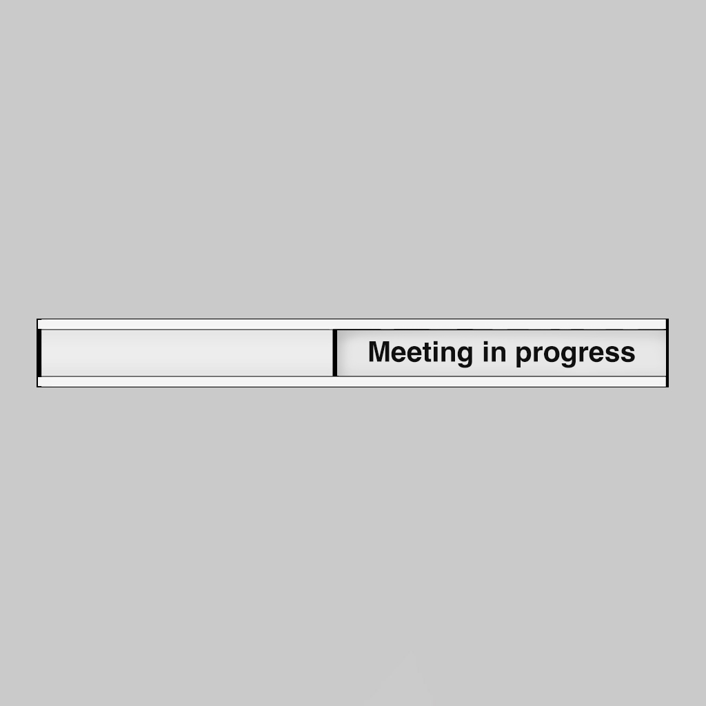 Meeting In Progress Door Slider 300X40Mm Anodised Aluminium With Adhesive Backing 1 Meeting in progress door slider 300x40mm anodised aluminium with adhesive backing