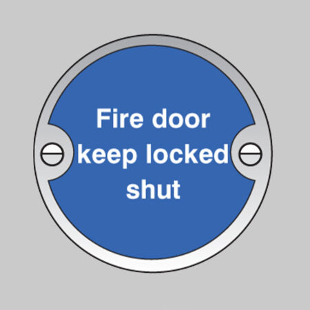 Fire door keep locked shut 76mm dia aluminium  pre-drilled c/w fixings