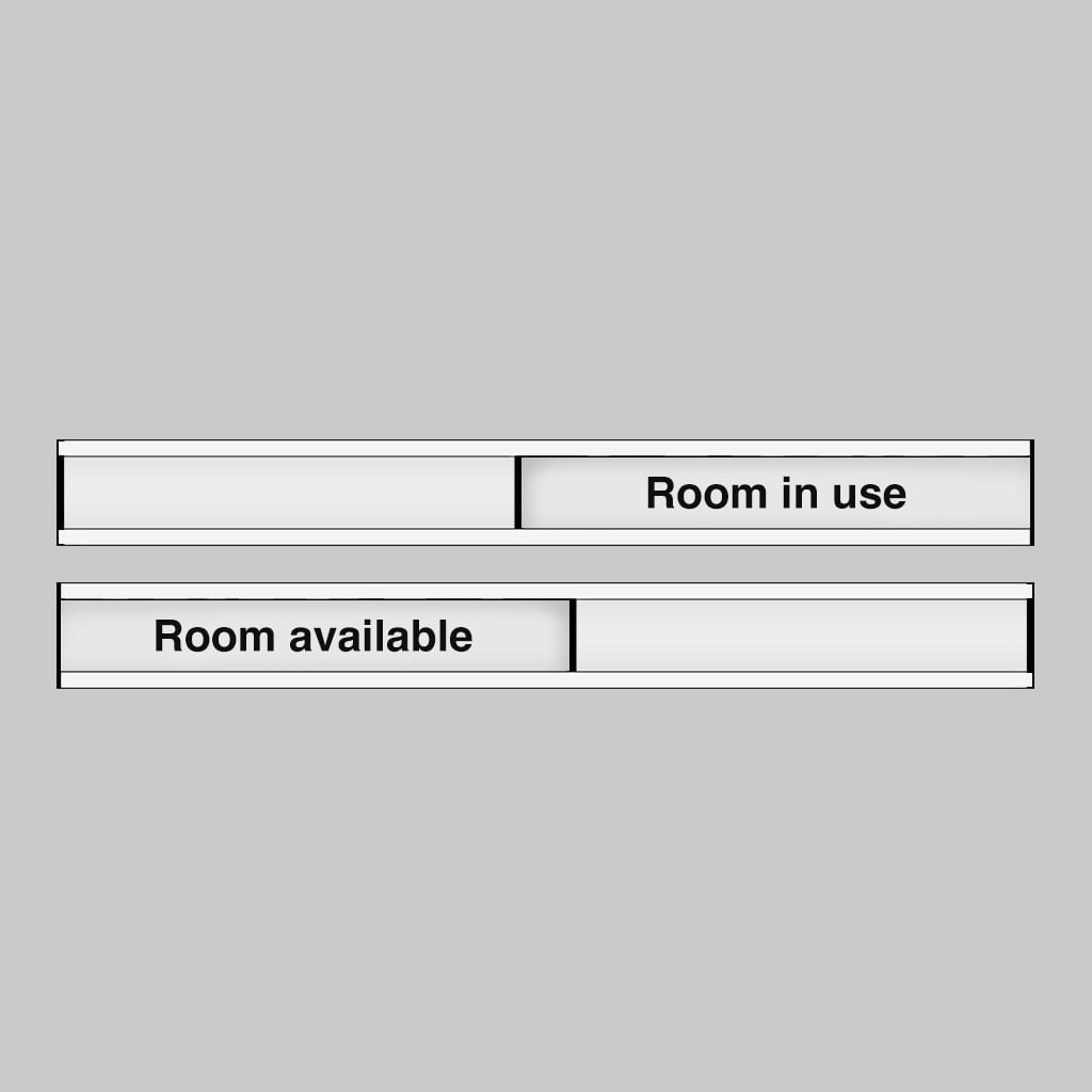 Room In Use/Room Available Door Slider 300X40Mm Anodised Aluminium With Adhesive Backing 1 Room in use/room available door slider 300x40mm anodised aluminium with adhesive backing