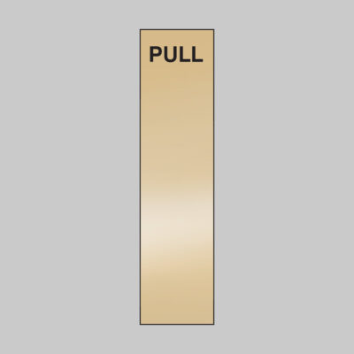 Push 75x300mm engraved brass effect pvc c/w sav backing