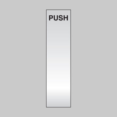 Push 75x300mm engraved aluminium effect pvc c/w sav backing