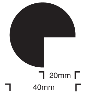 Impact protection semi-circular 40/40 self adhesive 1000mm