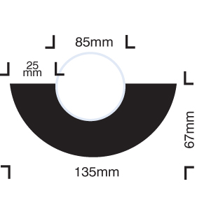 Impact protection curvature 85 self adhesive 1000mm