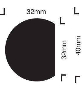 Impact protection semi-circular 40/32 self adhesive 1000mm