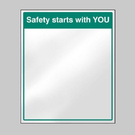 Mirror Message - Safety starts with you 405x485mm acrylic c/w self adhesive back