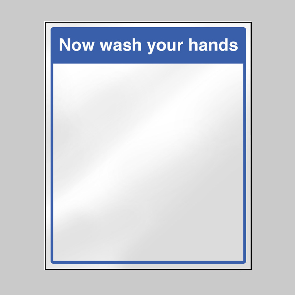 Mirror Message - Now Wash Your Hands 405X485Mm Acrylic C/W Self Adhesive Back 1 Mirror message - now wash your hands 405x485mm acrylic c/w self adhesive back