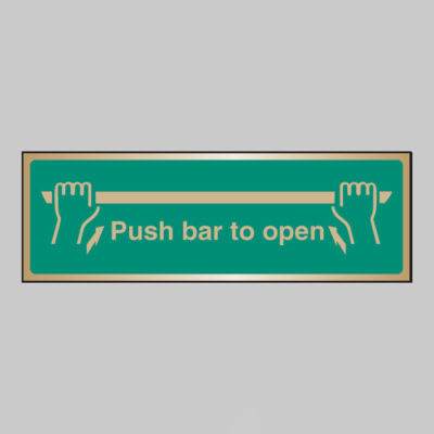 Push bar to open brass 300x100mm adhesive backed