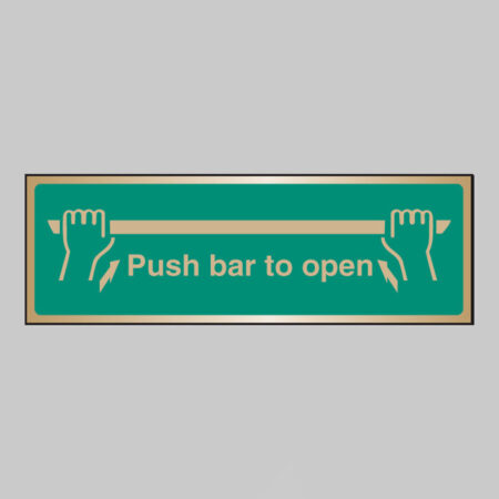 Push bar to open brass 300x100mm adhesive backed