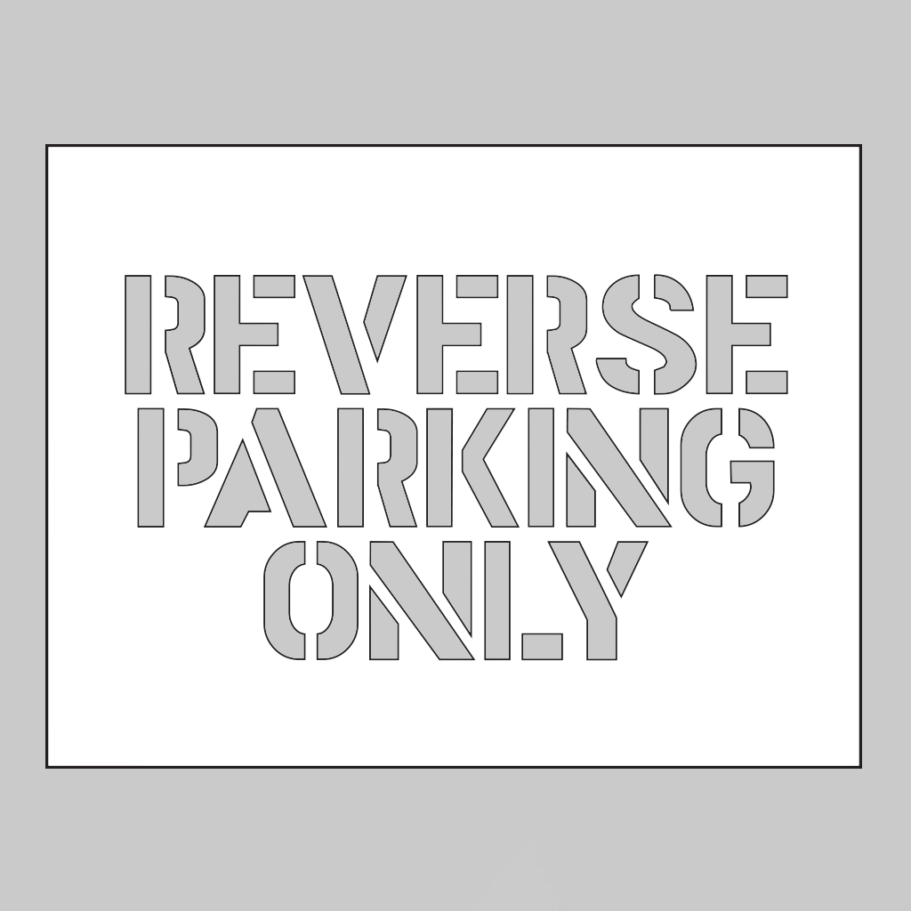 Pvc Stencil 600X400Mm - Reverse Parking Only 1 Pvc stencil 600x400mm - reverse parking only