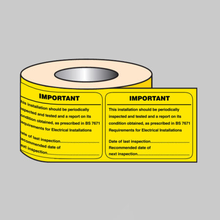 Periodic inspection labels roll of 100, 100x75mm