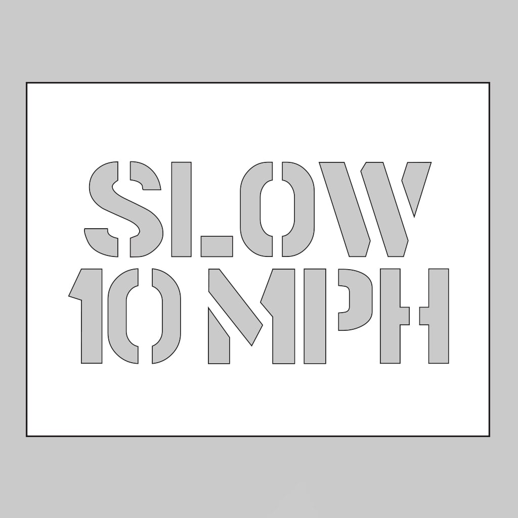 Pvc Stencil 600X400Mm - Slow 10Mph 1 Pvc stencil 600x400mm - slow 10mph