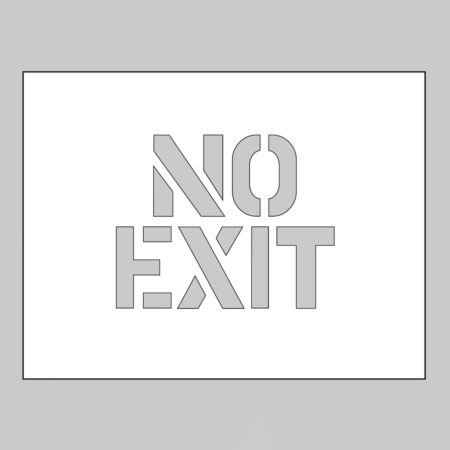PVC stencil 600x400mm - No exit
