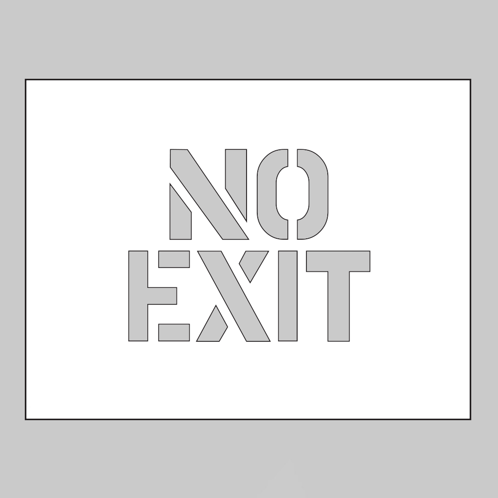 Pvc Stencil 600X400Mm - No Exit 1 Pvc stencil 600x400mm - no exit