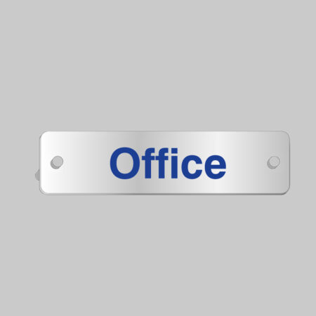Office visual impact aluminium door sign 200x50mm c/w stand-off locators