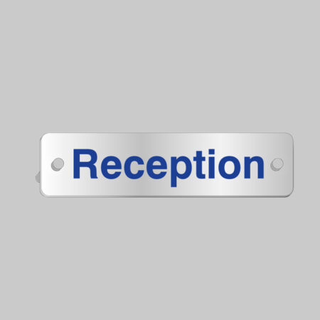Reception visual impact aluminium door sign 200x50mm c/w stand-off locators