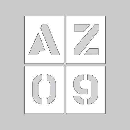 PVC stencil A-Z & 0-9 25mm