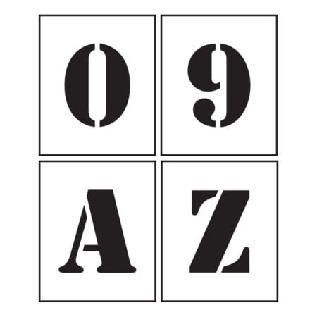 PVC stencil A-Z & 0-9 100mm