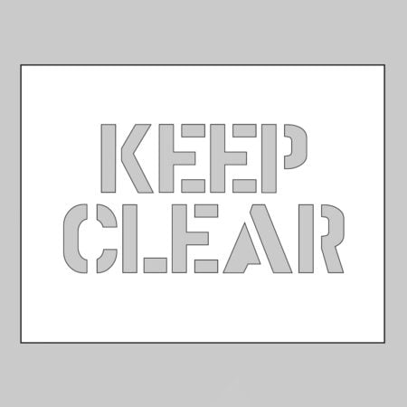 PVC stencil 600x400mm - Keep Clear