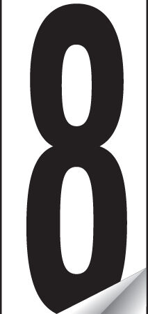 Identification numbers 0-9 45x130mm (single number pack of 10)