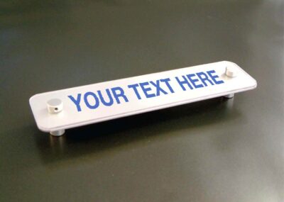 Design Your Own visual impact aluminium door sign 200x50mm c/w stand-off locators