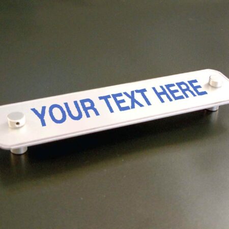 Design Your Own visual impact aluminium door sign 200x50mm c/w stand-off locators