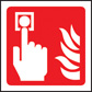 Fire alarm call point roll of 100 self adhesive vinyl labels 100x100mm