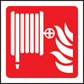 Fire hose reel roll of 100 self adhesive vinyl labels 100x100mm