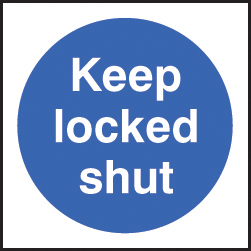Keep locked shut roll of 100 self adhesive vinyl labels 100x100mm