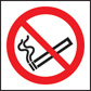 No smoking roll of 100 self adhesive vinyl labels 50x50mm