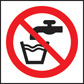 Not drinking water symbol roll of 100 self adhesive vinyl labels 50x50mm