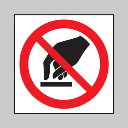 Do not touch symbol roll of 100 self adhesive vinyl labels 50x50mm