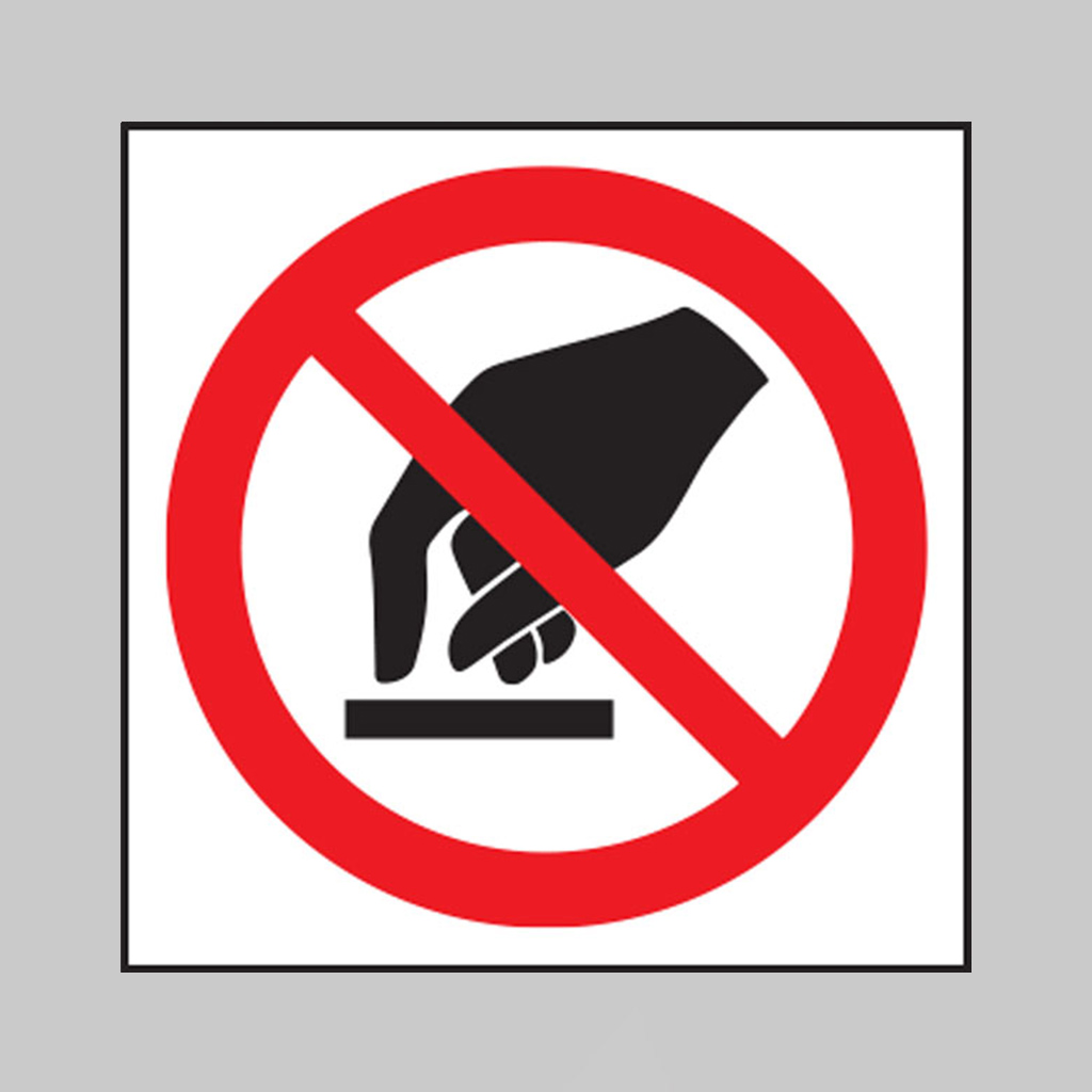 Do Not Touch Symbol Roll Of 100 Self Adhesive Vinyl Labels 50X50Mm 1 Do not touch symbol roll of 100 self adhesive vinyl labels 50x50mm