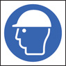 Safety helmet roll of 100 self adhesive vinyl labels 50x50mm