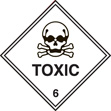 Toxic 6 roll of 100 self adhesive vinyl labels 100x100mm