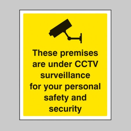 Premises are under CCTV surveillance 75x100mm sav on face