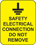 Safety electrical connection do not remove roll of 100 labels 40x50mm