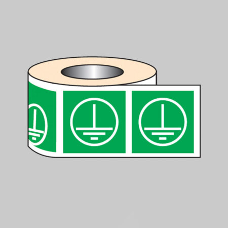 Earth label roll of 100 12.5x12.5mm