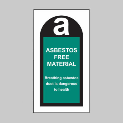 Asbestos free material -   roll of 100 self adhesive vinyl labels 27x50mm