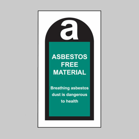 Asbestos free material - roll of 100 self adhesive vinyl labels 27x50mm