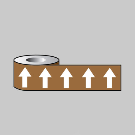Pipeline ID White Arrows on Brown (06C39) 50mm x 33m