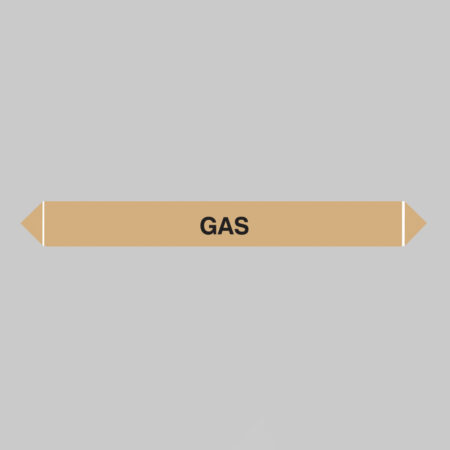 Flow marker pk of 5 gas 300x40mm self adhesive vinyl