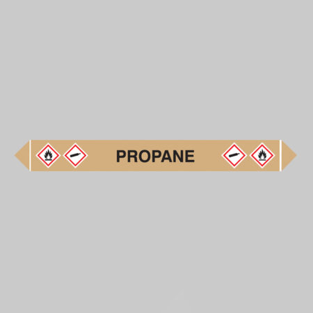 Flow marker pk of 5 propane 300x40mm self adhesive vinyl