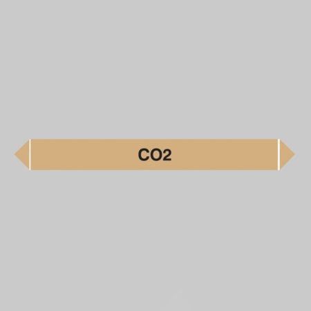 Flow marker Pk of 5 CO2 300x40mm self adhesive vinyl